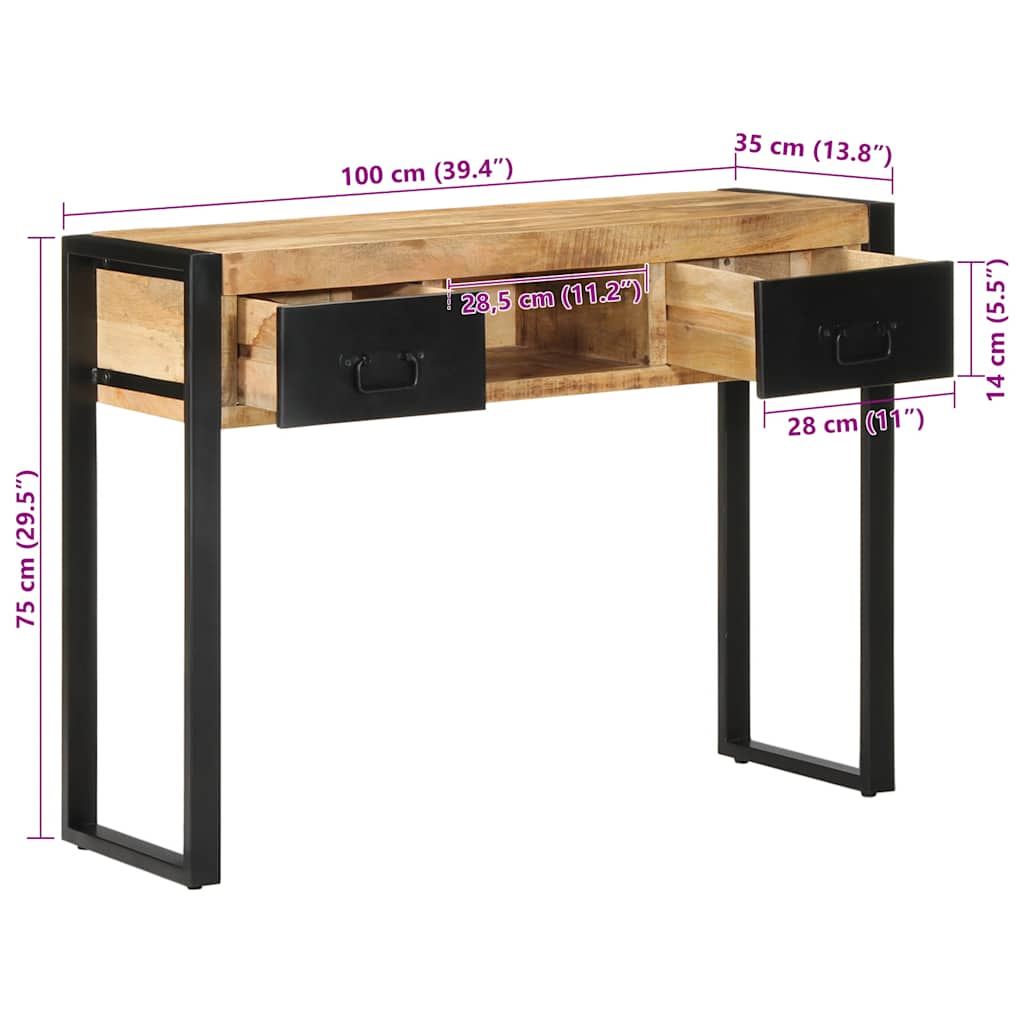 Console 100x35x75 cm solid mango wood