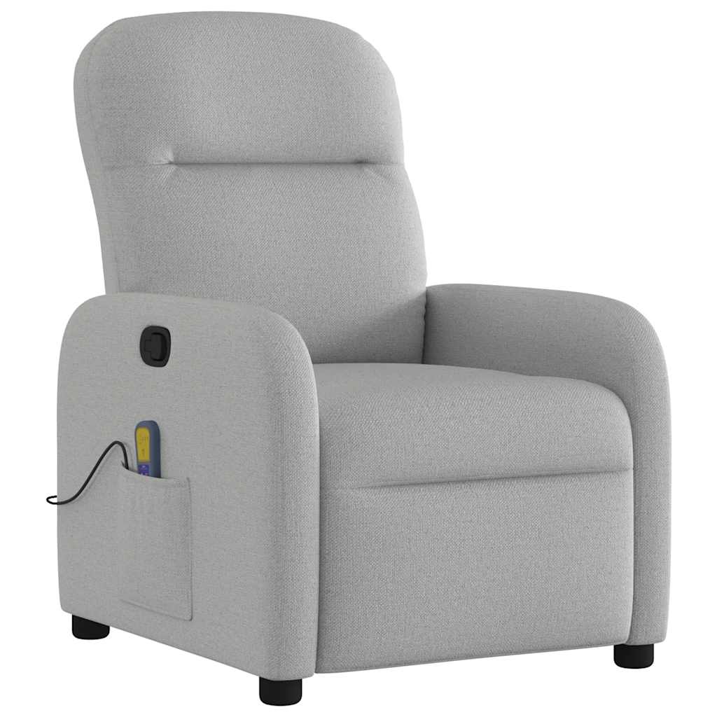 Cloud gray fabric massage chair