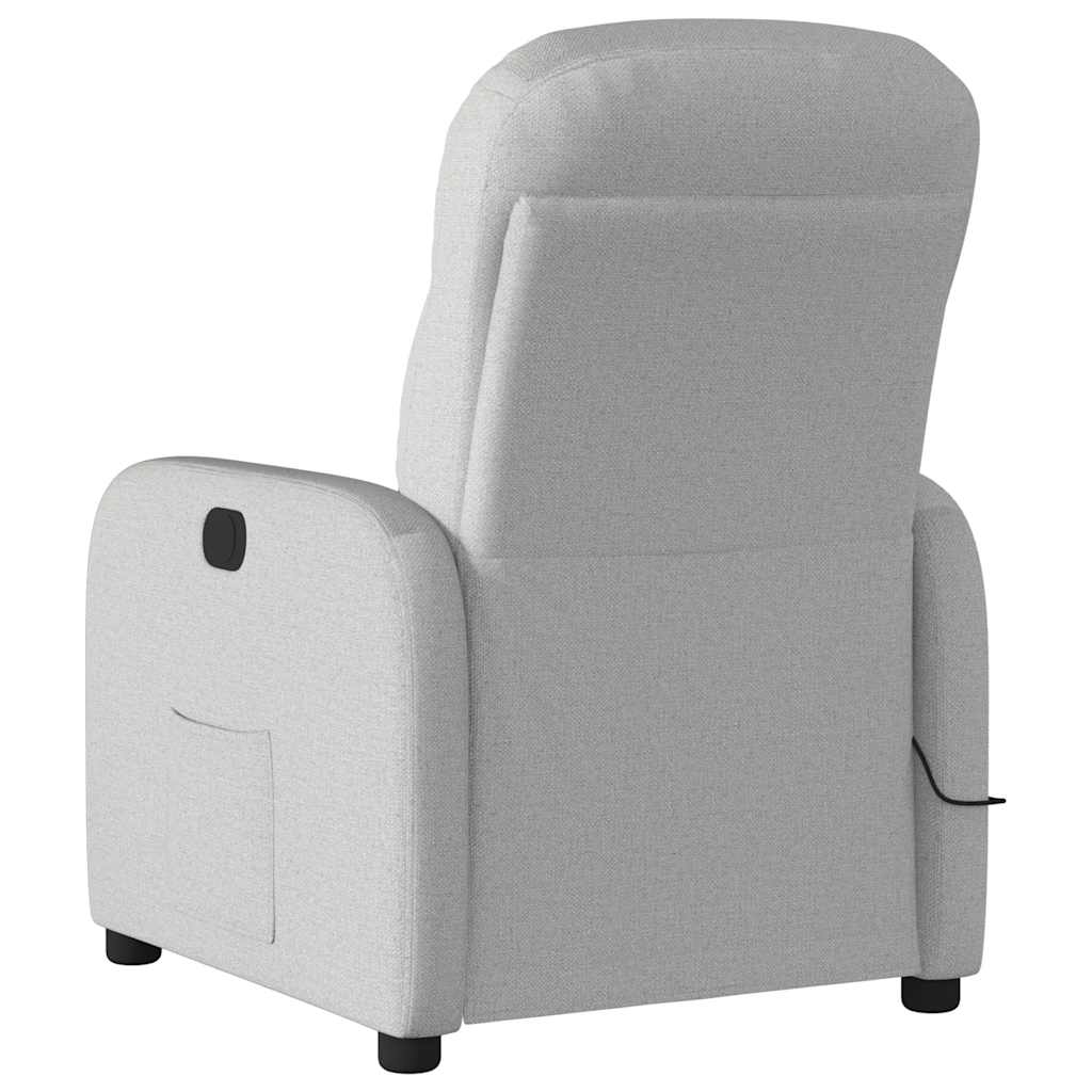 Cloud gray fabric massage chair