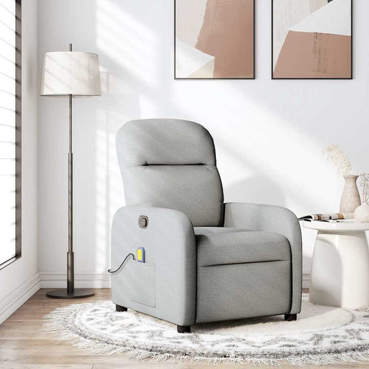 Cloud gray fabric massage chair