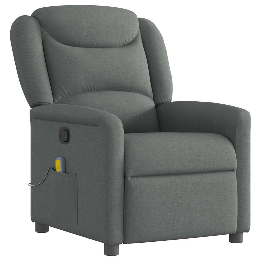 Folding massage chair, dark grey, fabric