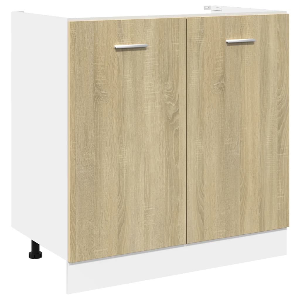 7-piece kitchen cabinet set, sonoma oak, engineered wood