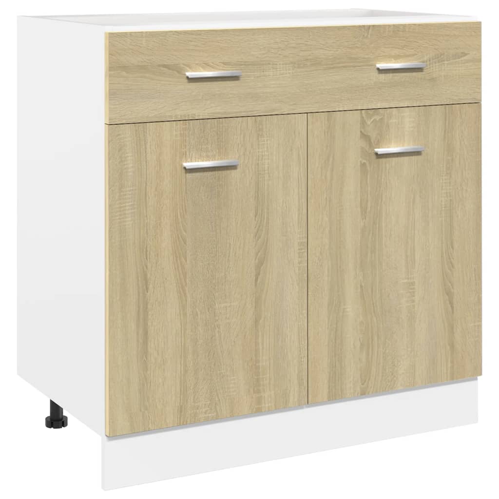 7-piece kitchen cabinet set, sonoma oak, engineered wood