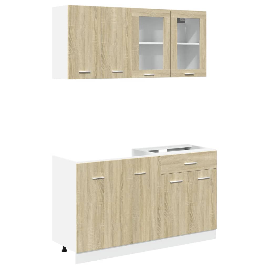 4-piece kitchen cabinet set, sonoma oak, engineered wood