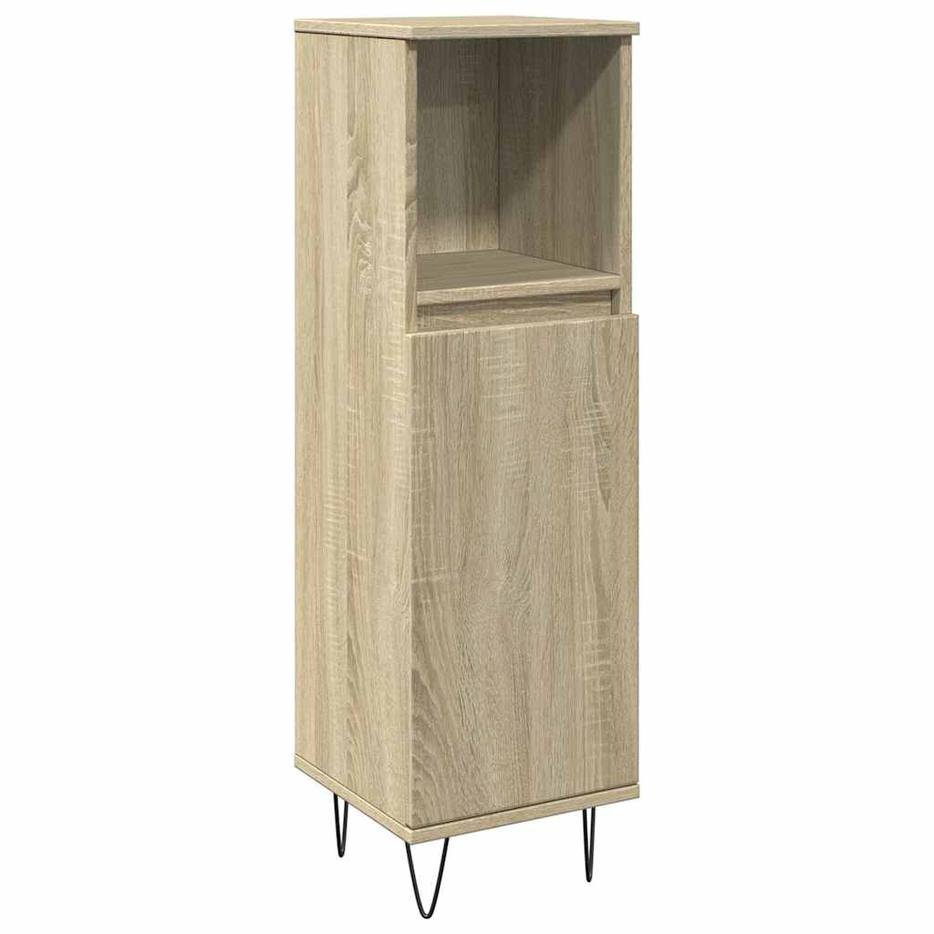 Bathroom furniture set, 3 pieces, sonoma oak, engineered wood