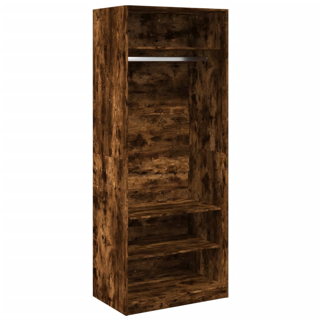 Wardrobe, smoky oak, 80x50x200 cm, processed wood