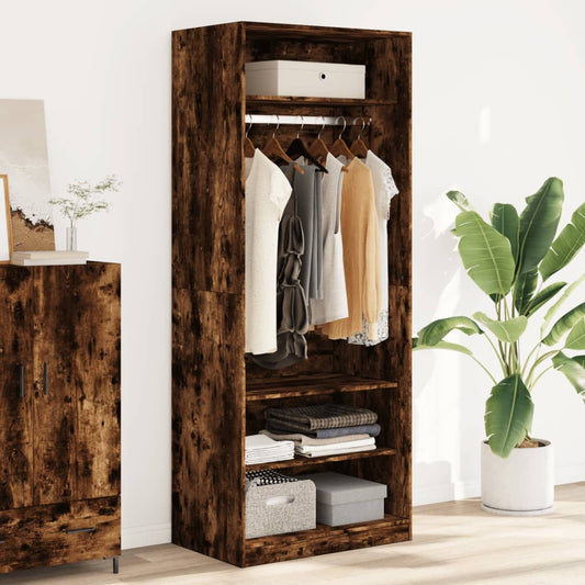 Wardrobe, smoky oak, 80x50x200 cm, processed wood