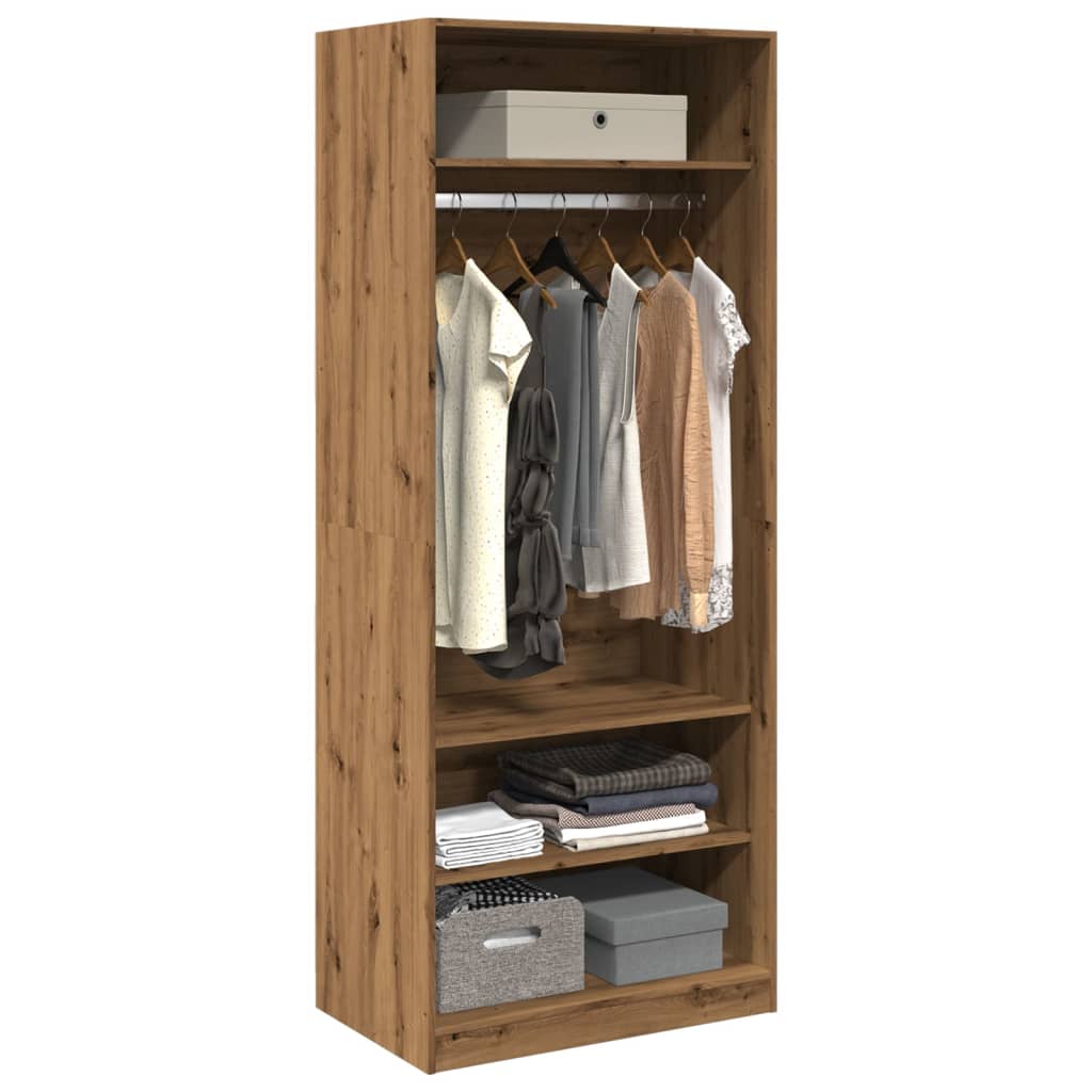 Wardrobe, handcrafted oak, 80x50x200 cm, processed wood