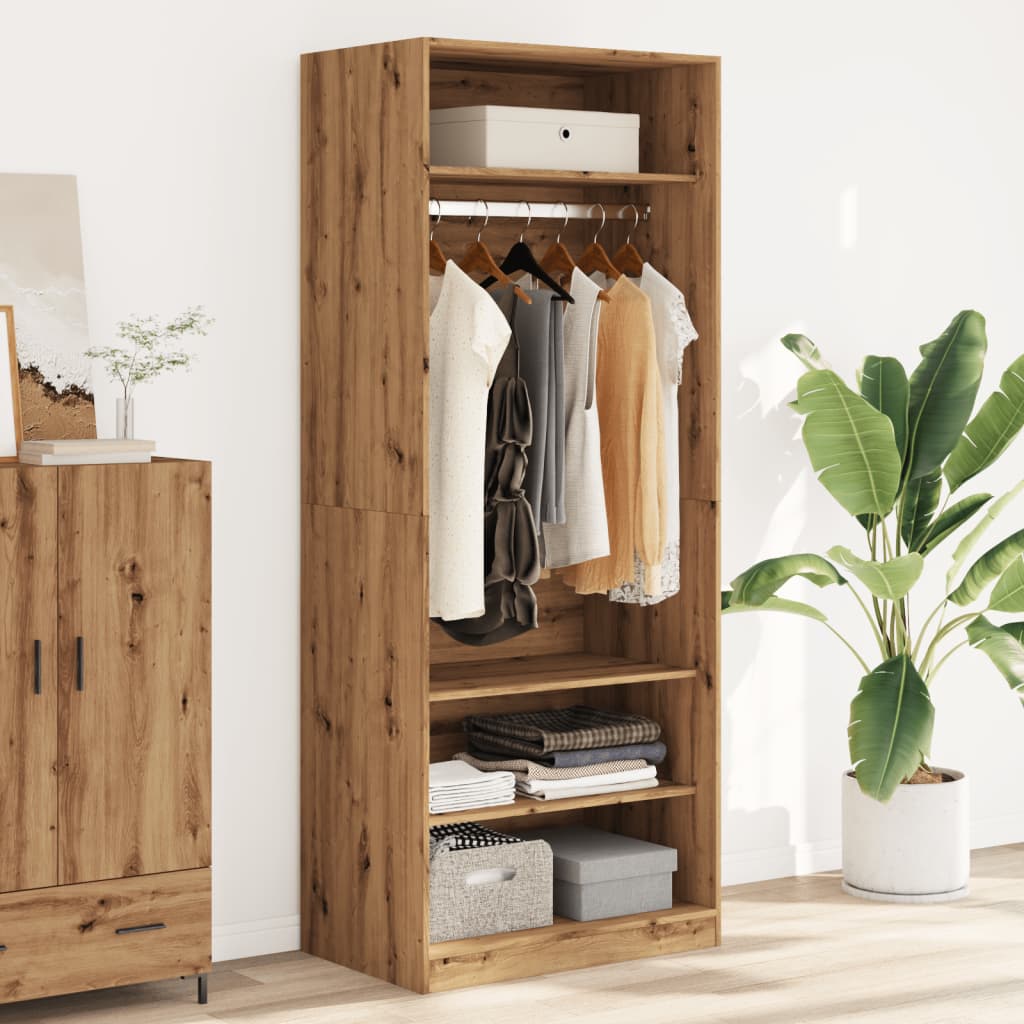 Wardrobe, handcrafted oak, 80x50x200 cm, processed wood