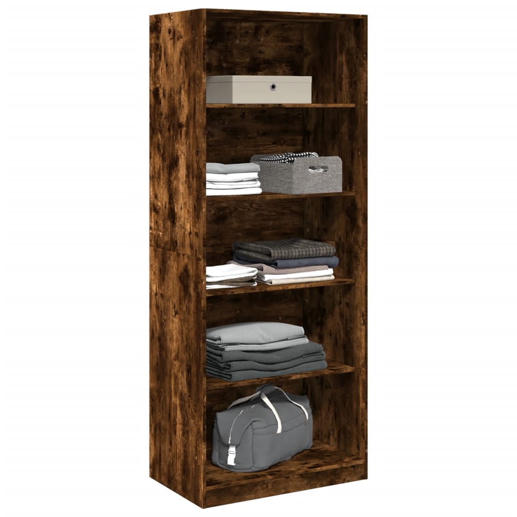 Wardrobe, smoky oak, 80x50x200 cm, processed wood