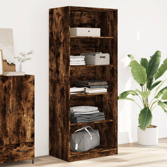 Wardrobe, smoky oak, 80x50x200 cm, processed wood