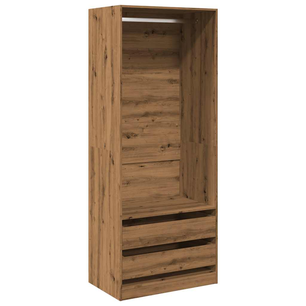 Wardrobe, handcrafted oak, 80x50x200 cm, processed wood