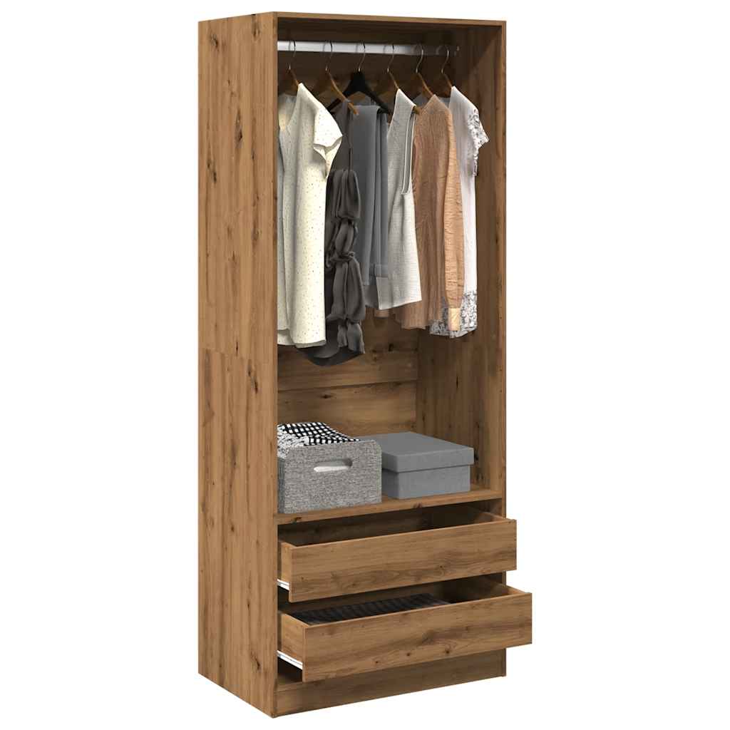 Wardrobe, handcrafted oak, 80x50x200 cm, processed wood