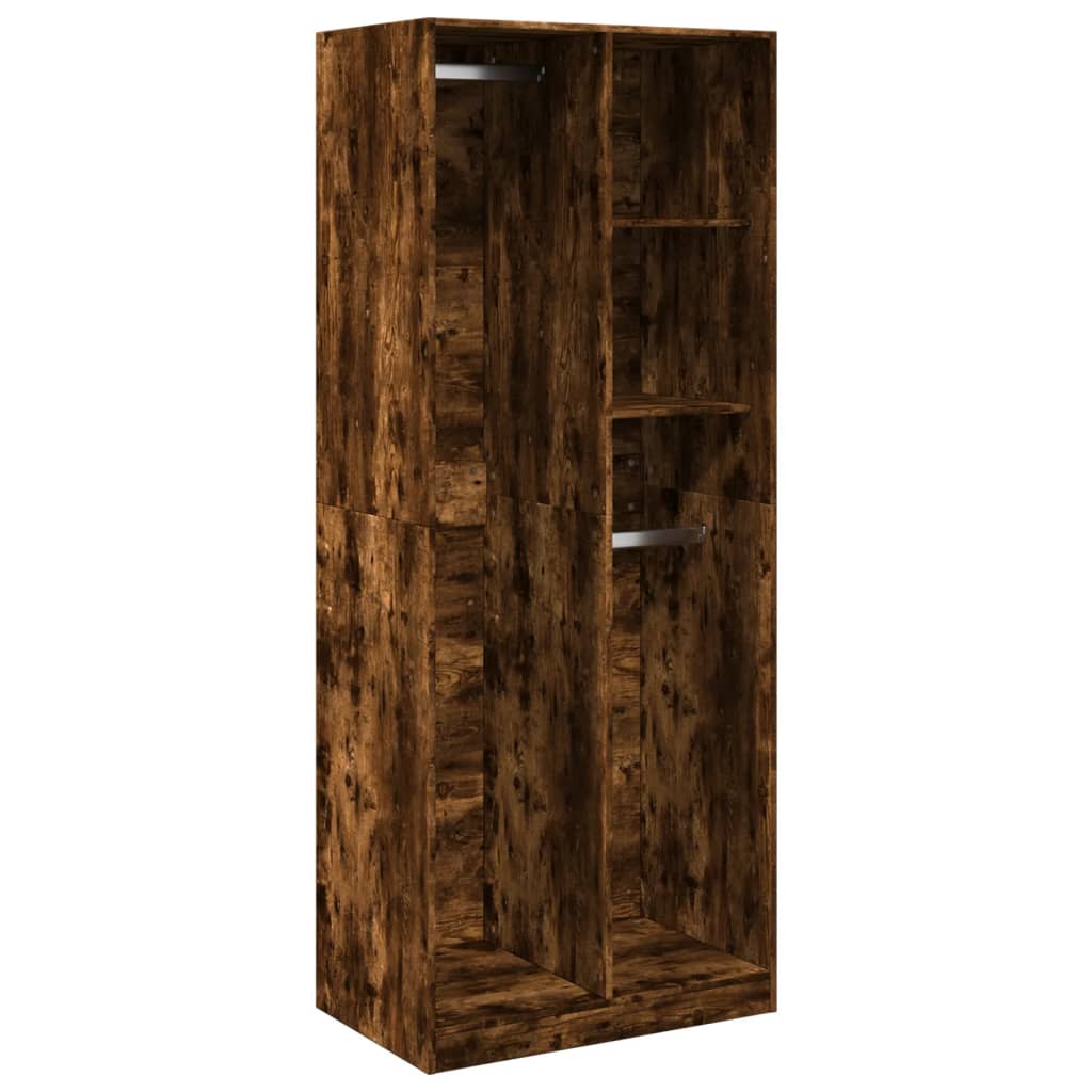 Wardrobe, smoky oak, 80x50x200 cm, processed wood