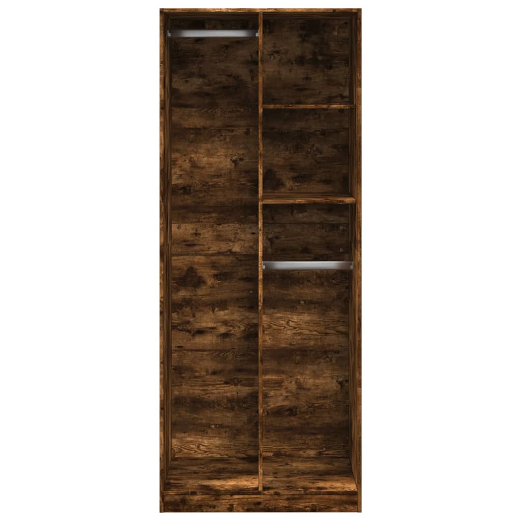 Wardrobe, smoky oak, 80x50x200 cm, processed wood