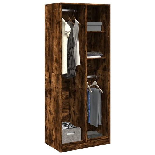 Wardrobe, smoky oak, 80x50x200 cm, processed wood