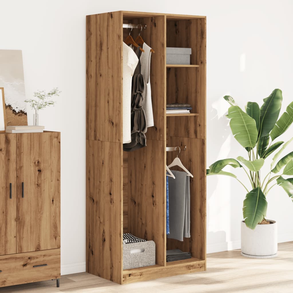 Wardrobe, handcrafted oak, 80x50x200 cm, processed wood