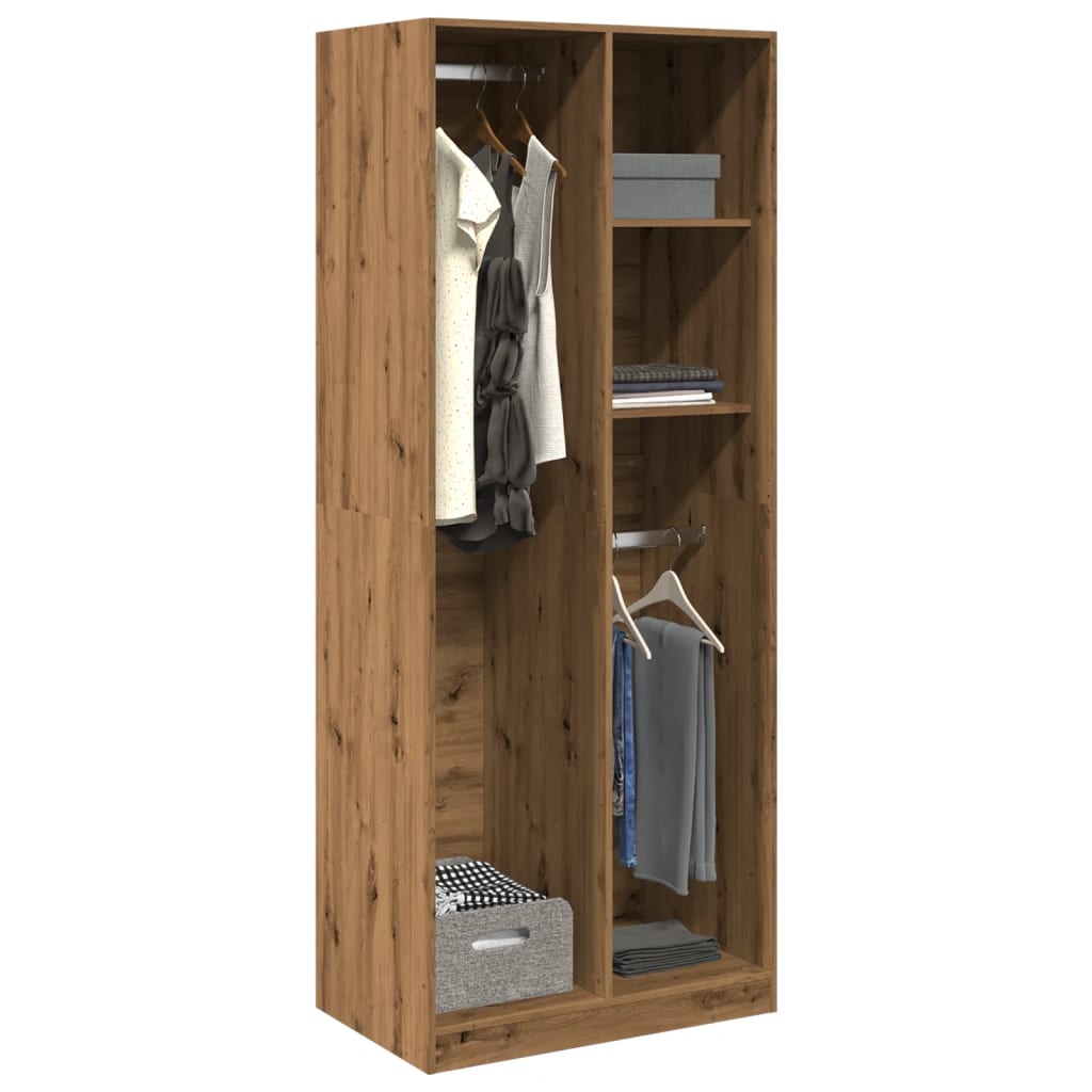 Wardrobe, handcrafted oak, 80x50x200 cm, processed wood