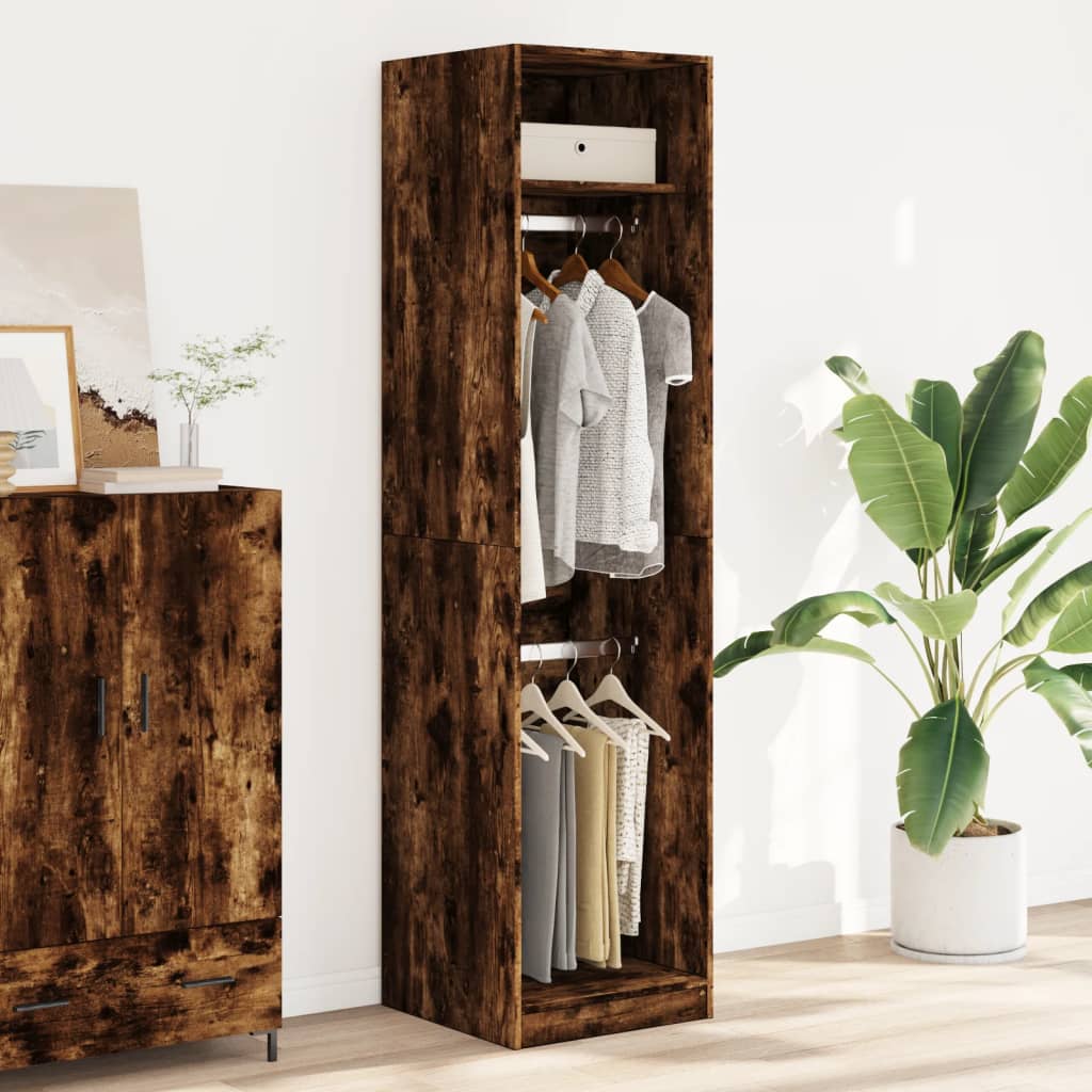 Wardrobe, smoky oak, 50x50x200 cm, engineered wood