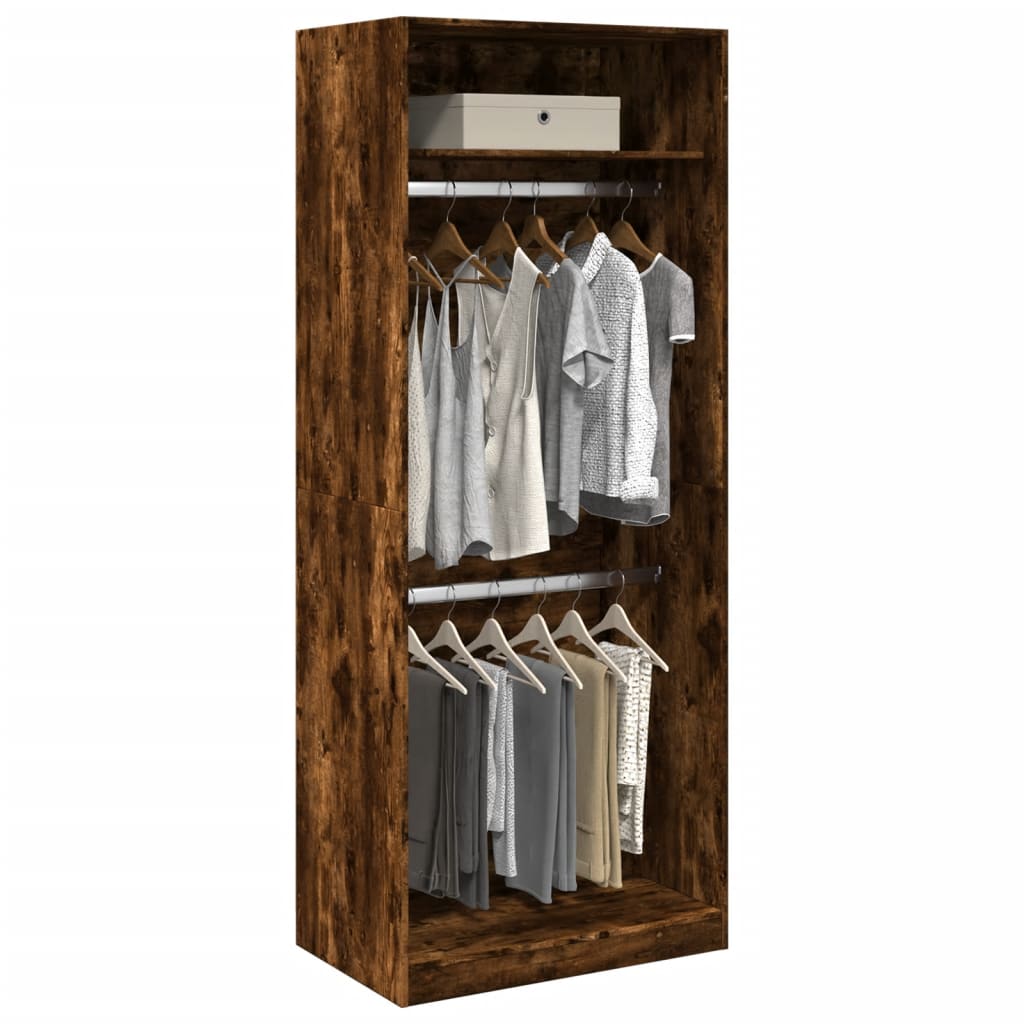 Wardrobe, smoky oak, 80x50x200 cm, processed wood