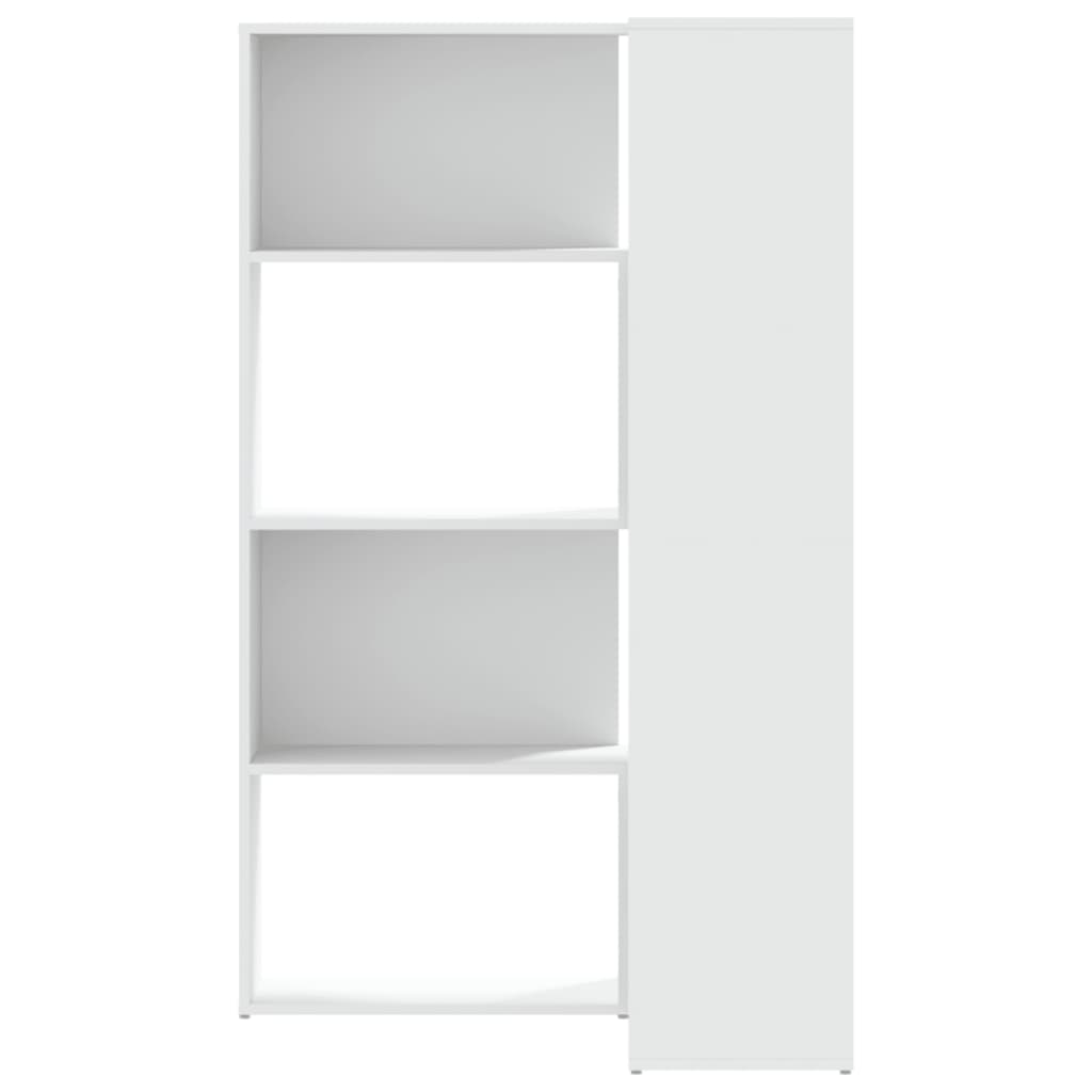 Bibliotecă 4 niveluri, alb, 85x85x140 cm, lemn prelucrat