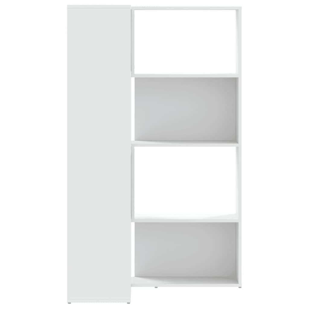 4-tier bookcase, white, 85x85x140 cm, processed wood