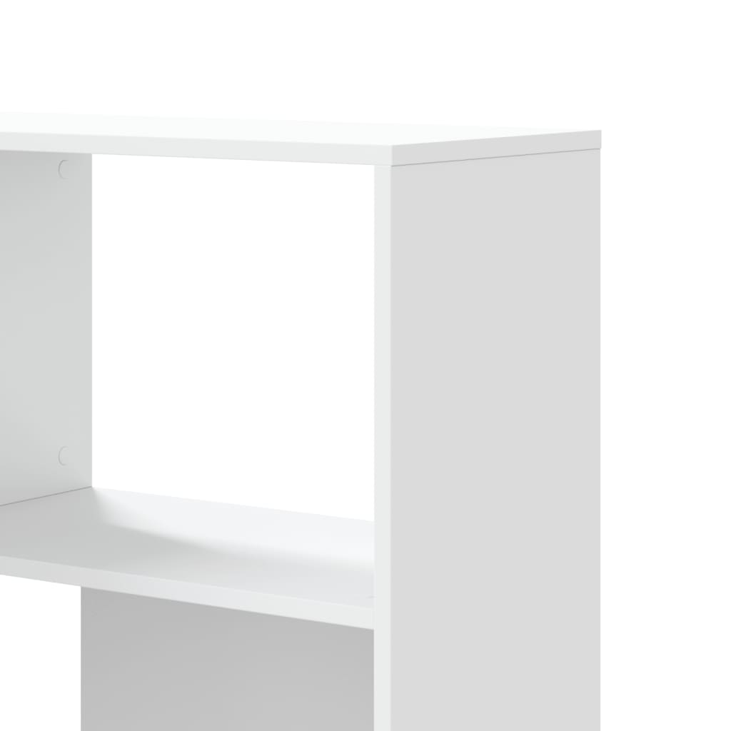 4-tier bookcase, white, 85x85x140 cm, processed wood