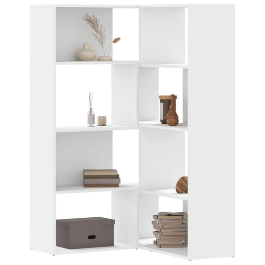 4-tier bookcase, white, 85x85x140 cm, processed wood