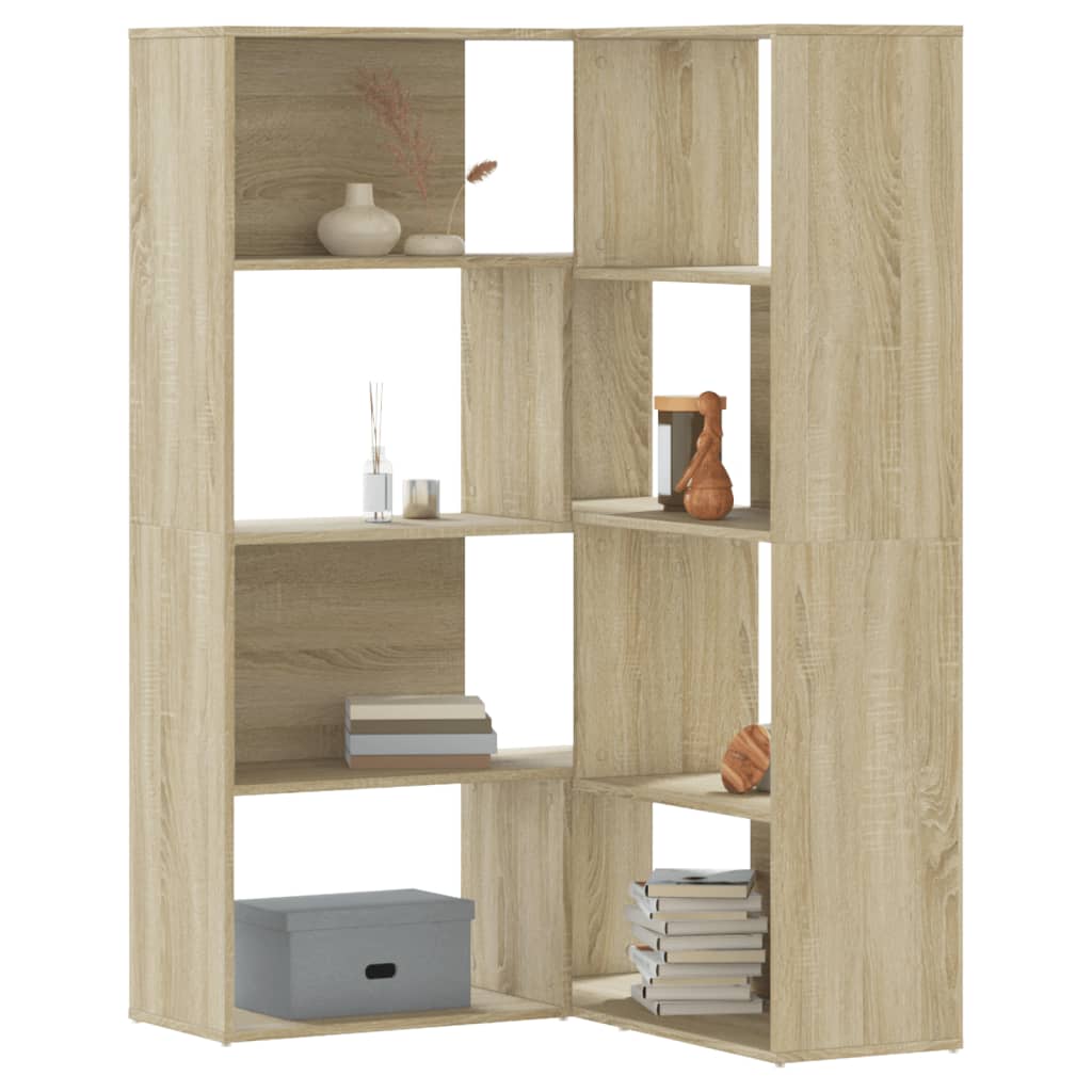 Bibliotecă de colț cu 4 niveluri stejar sonoma 85x85x140cm lemn