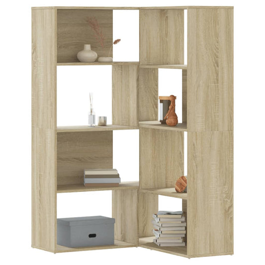 Corner bookcase with 4 levels sonoma oak 85x85x140cm wood