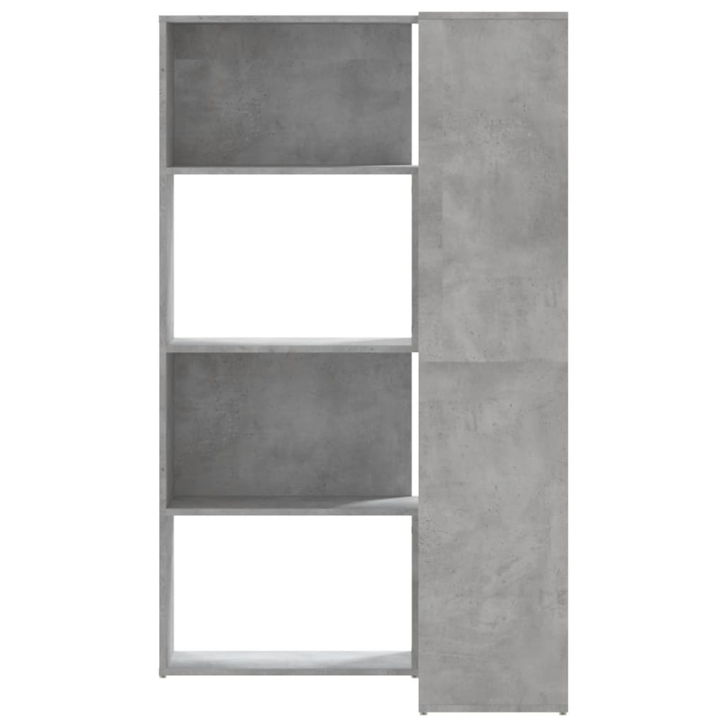 4-tier bookcase concrete gray 85x85x140 cm processed wood