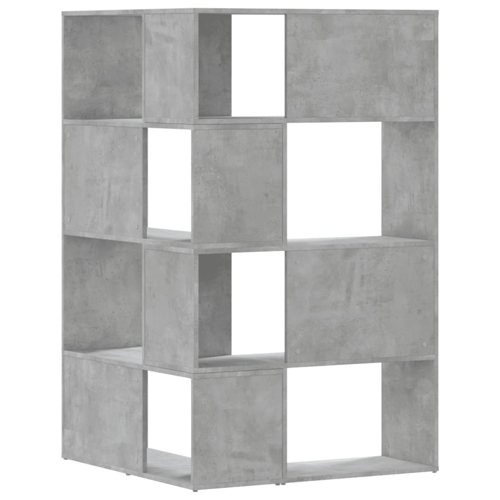 4-tier bookcase concrete gray 85x85x140 cm processed wood