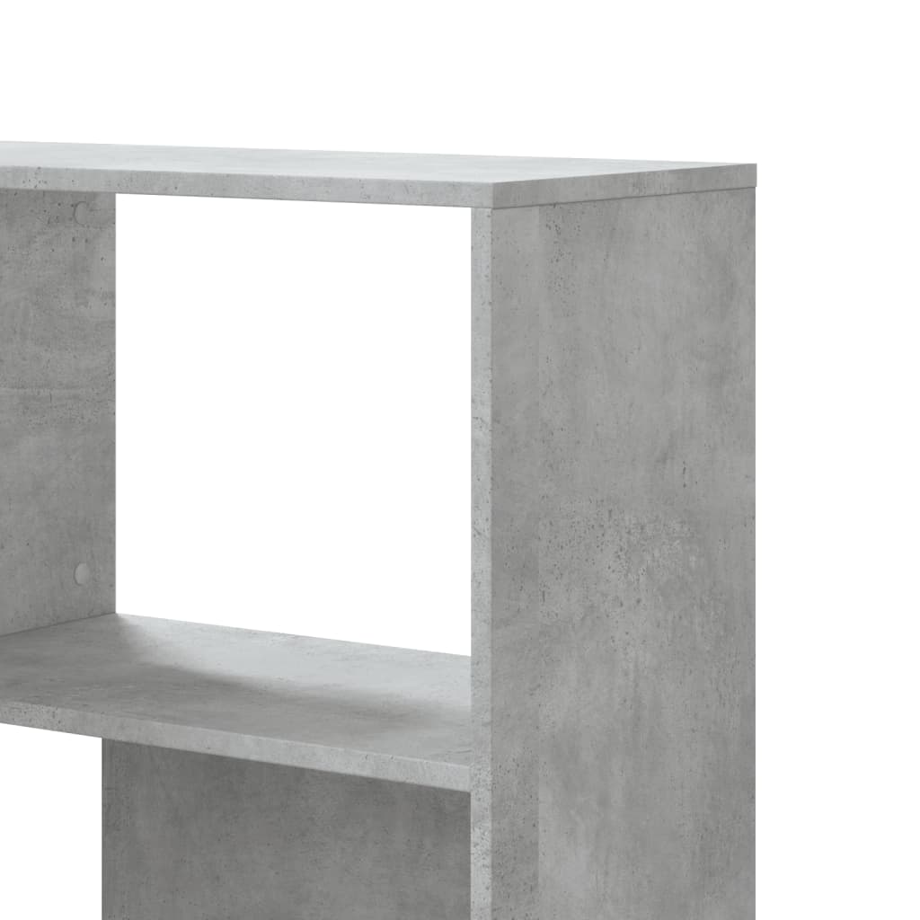 4-tier bookcase concrete gray 85x85x140 cm processed wood