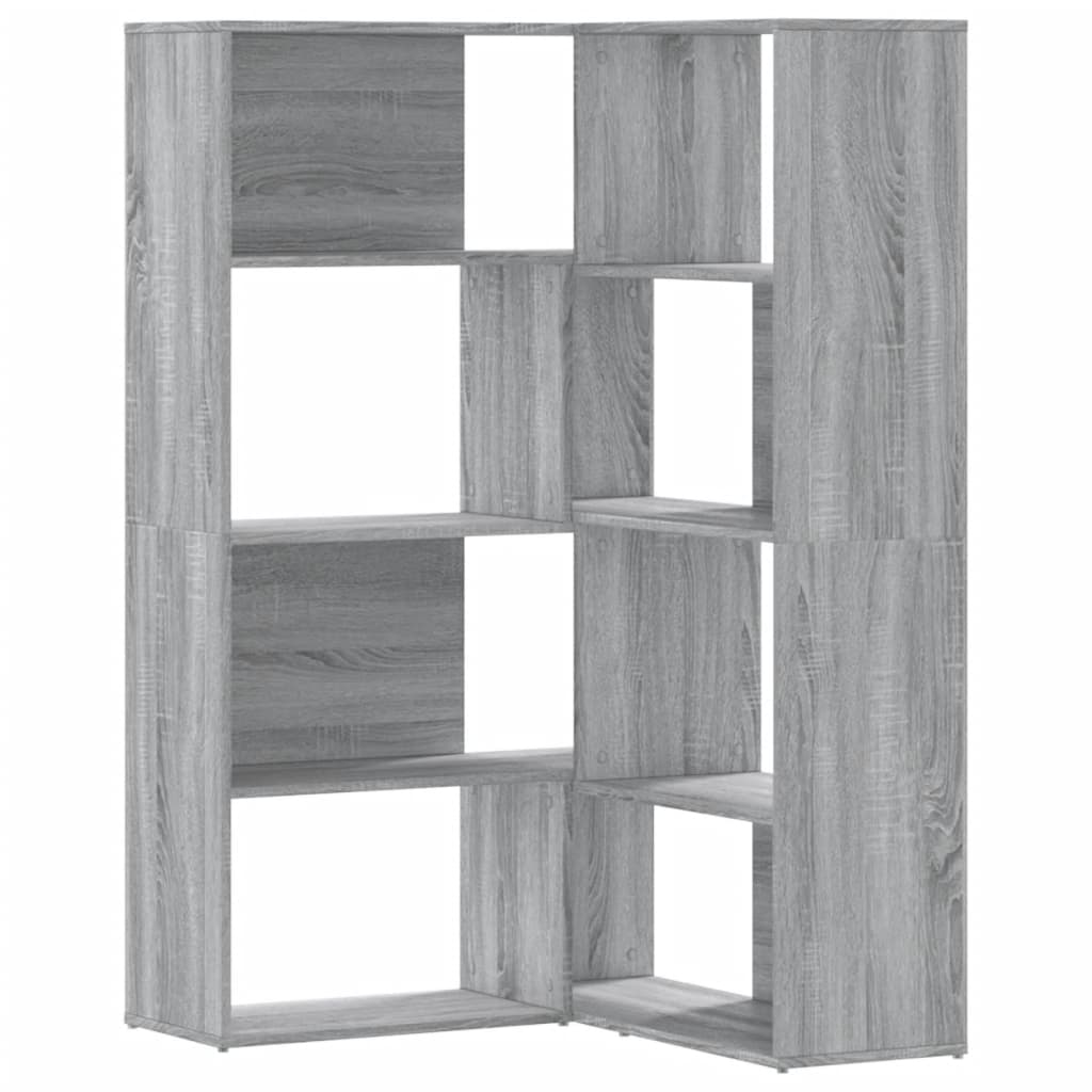 4-tier corner bookcase, sonoma gray, 85x85x140 cm, wood