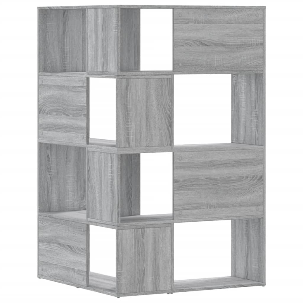 4-tier corner bookcase, sonoma gray, 85x85x140 cm, wood