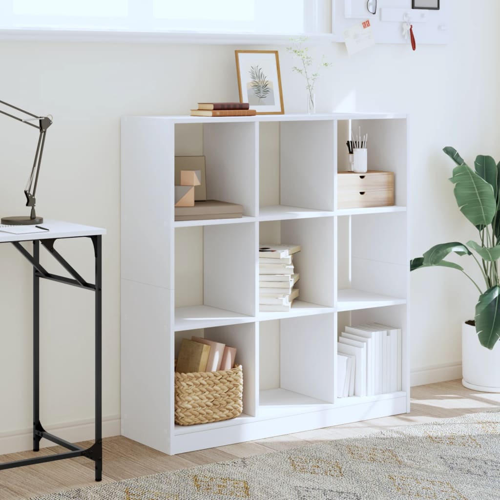 Bookcase, white, 102x32x108 cm, processed wood