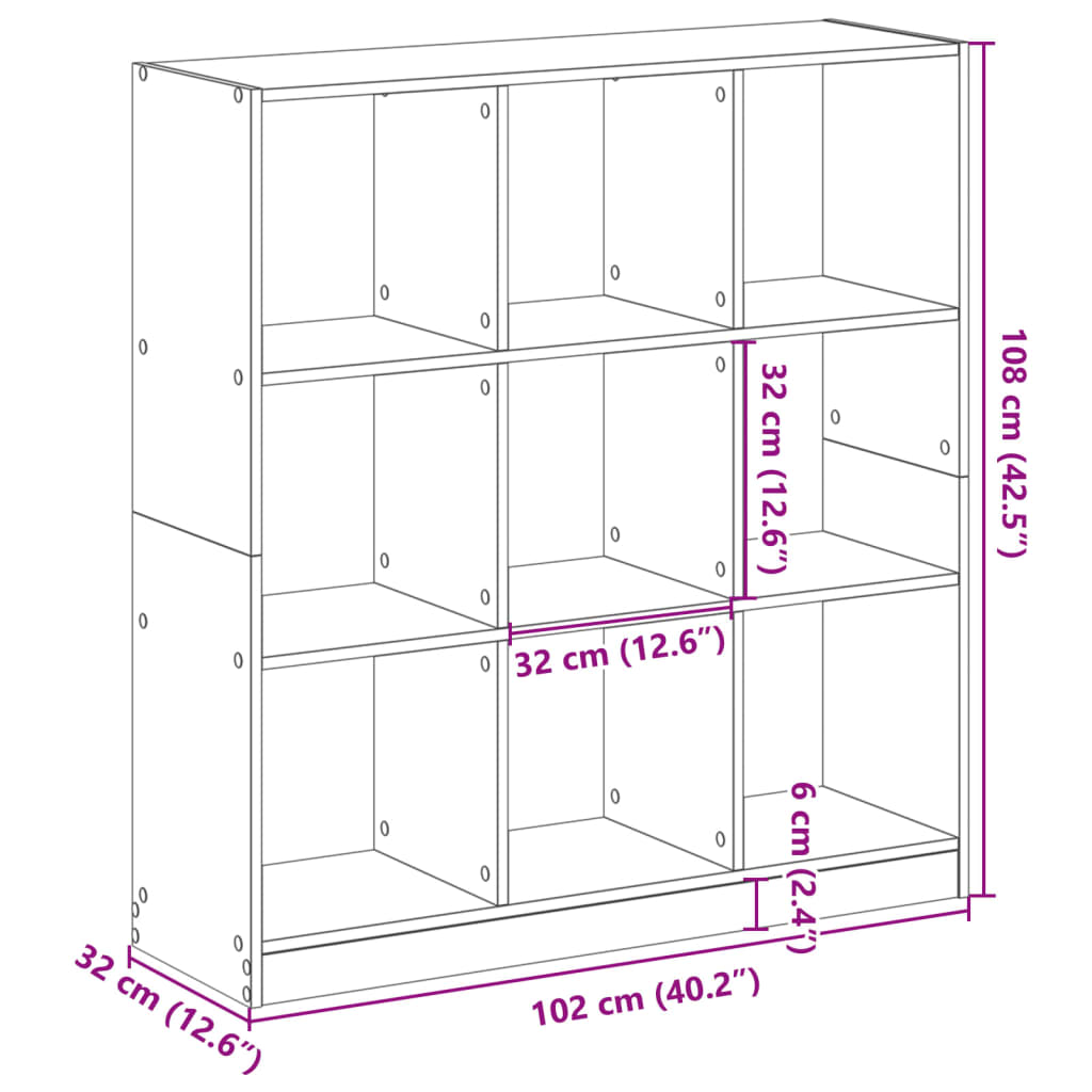 Bookcase, white, 102x32x108 cm, processed wood