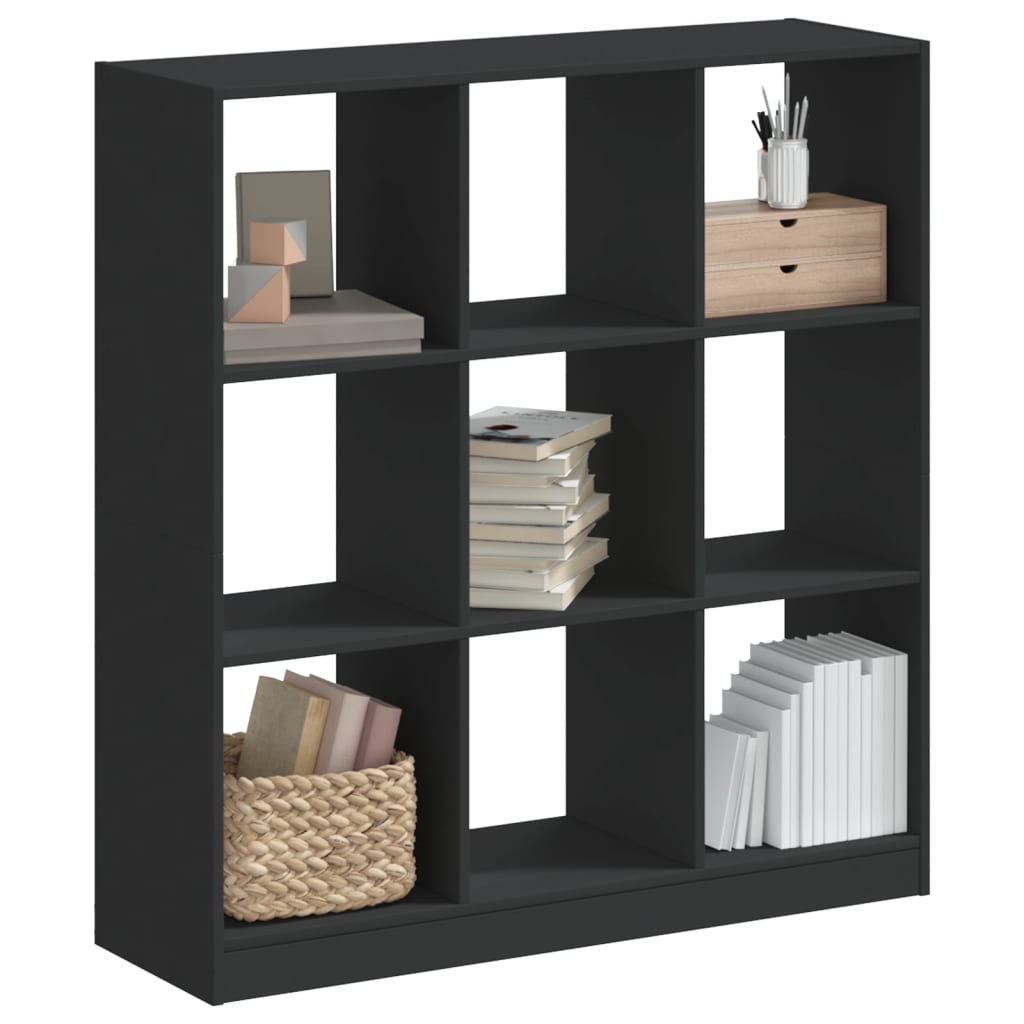 Bibliotecă, negru, 102x32x108 cm, lemn prelucrat