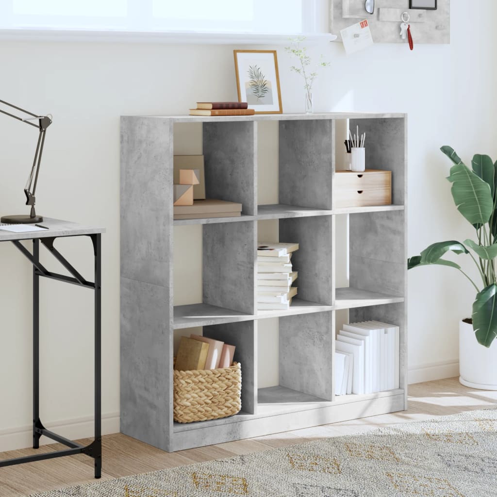 Bookcase, concrete grey, 102x32x108 cm, engineered wood