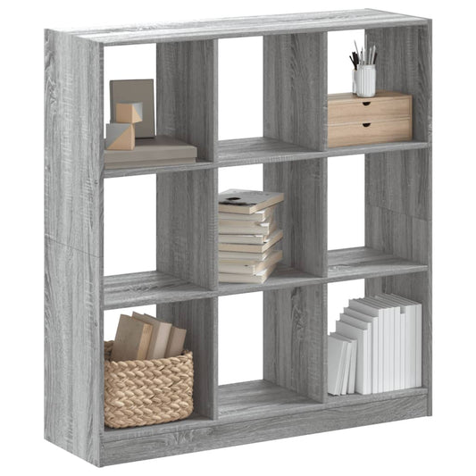 Bookcase, sonoma grey, 102x32x108 cm, engineered wood