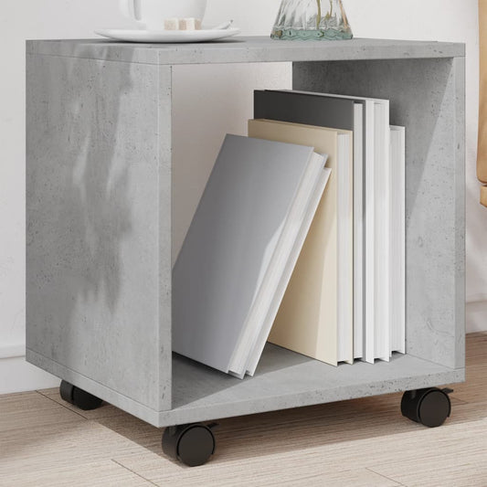 Cabinet with wheels, concrete grey, 37x33x42.5 cm, processed wood