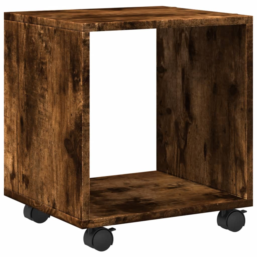 Wardrobe with wheels, smoked oak, 37x33x42.5 cm, processed wood