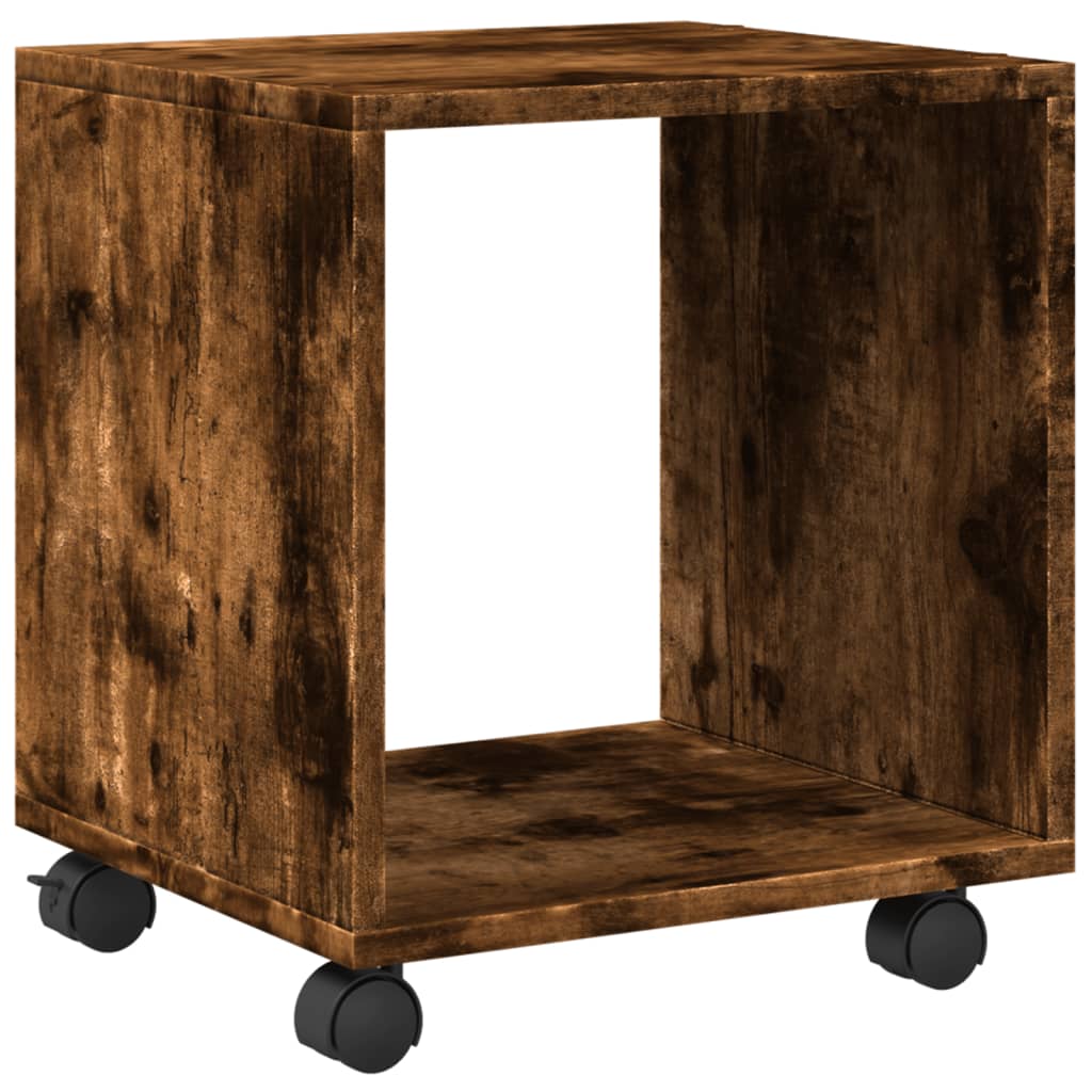 Wardrobe with wheels, smoked oak, 37x33x42.5 cm, processed wood