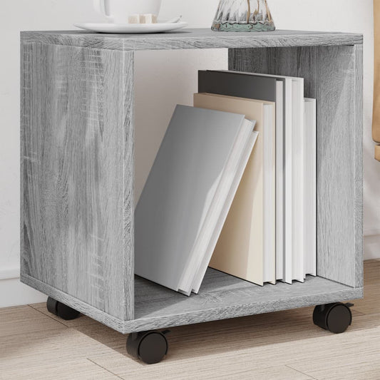 Wardrobe with wheels, sonoma grey, 37x33x42.5 cm, processed wood