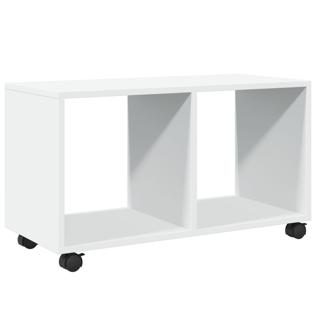 Cabinet with wheels, white, 72x33x42.5 cm, processed wood