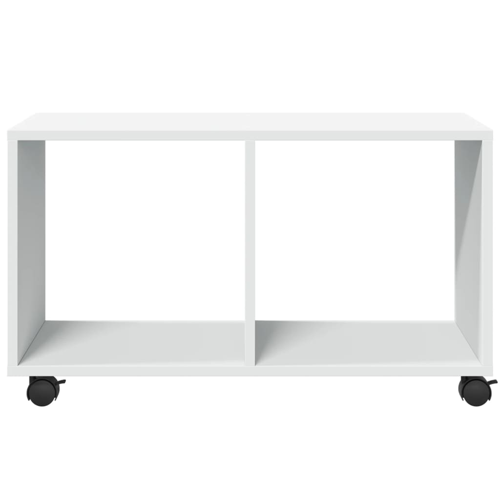 Cabinet with wheels, white, 72x33x42.5 cm, processed wood