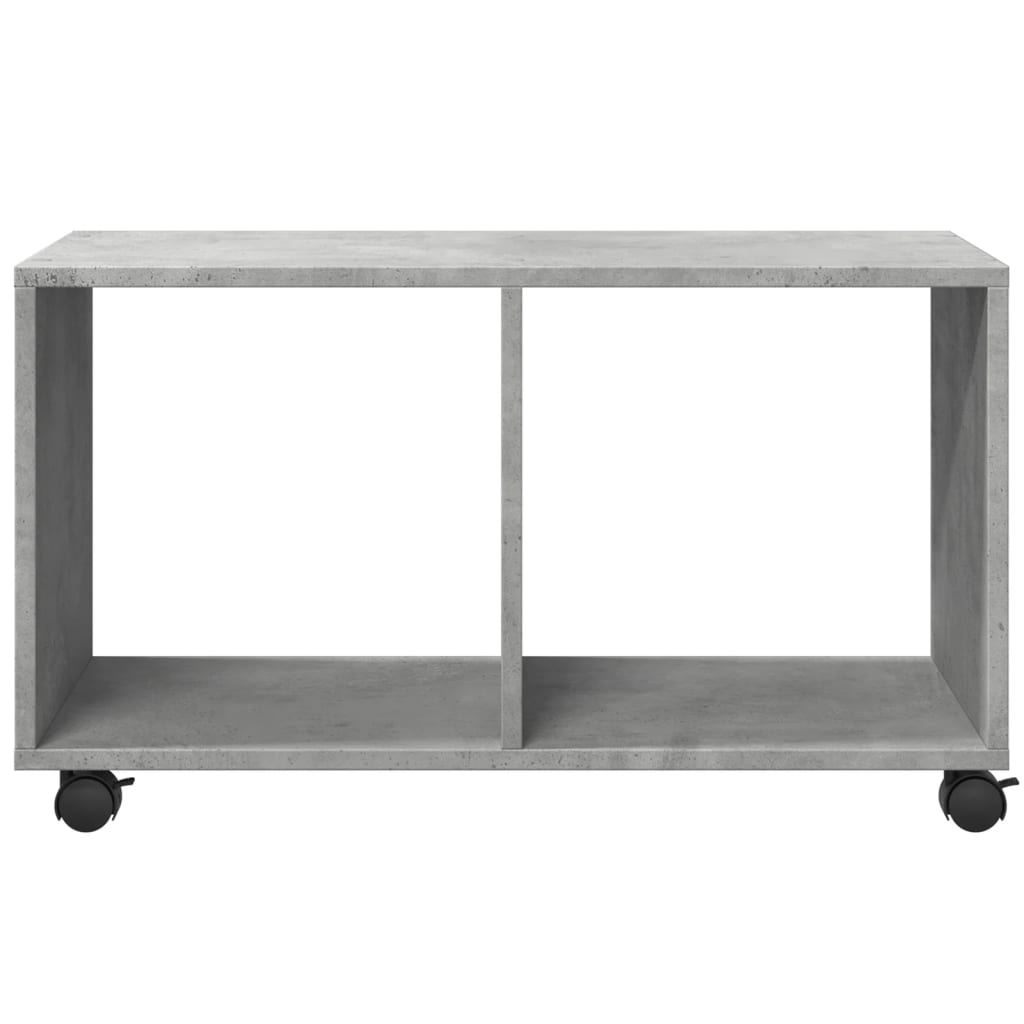 Cabinet with wheels, concrete grey, 72x33x42.5 cm, processed wood