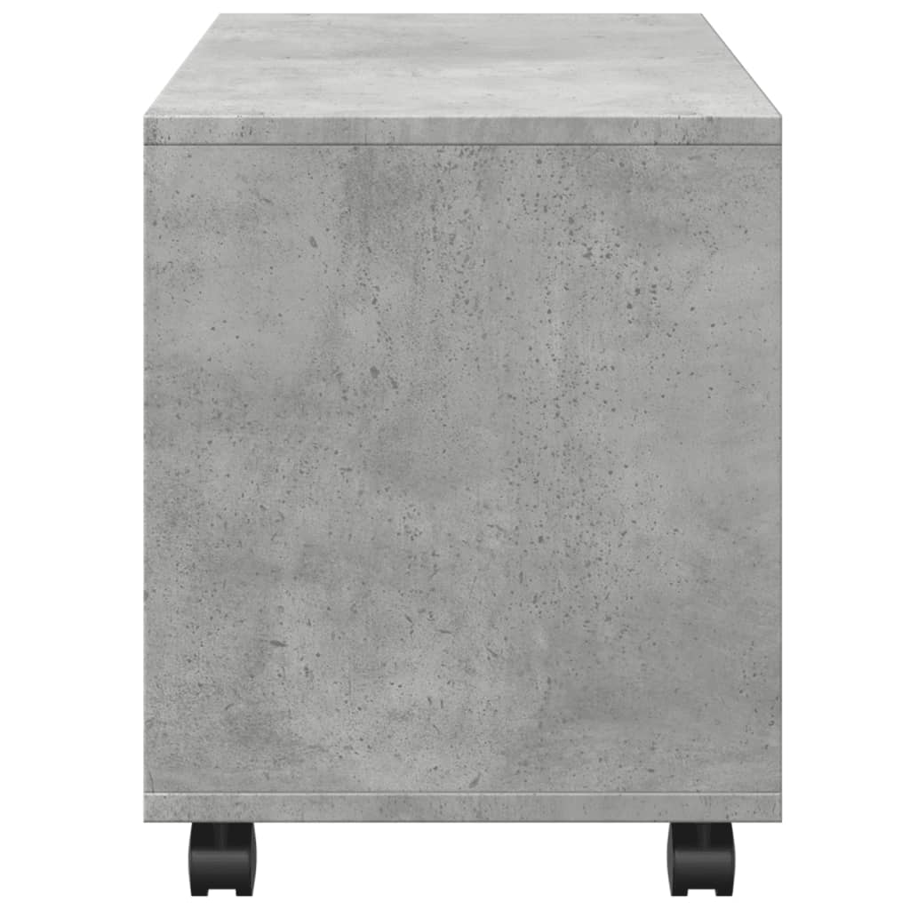 Cabinet with wheels, concrete grey, 72x33x42.5 cm, processed wood