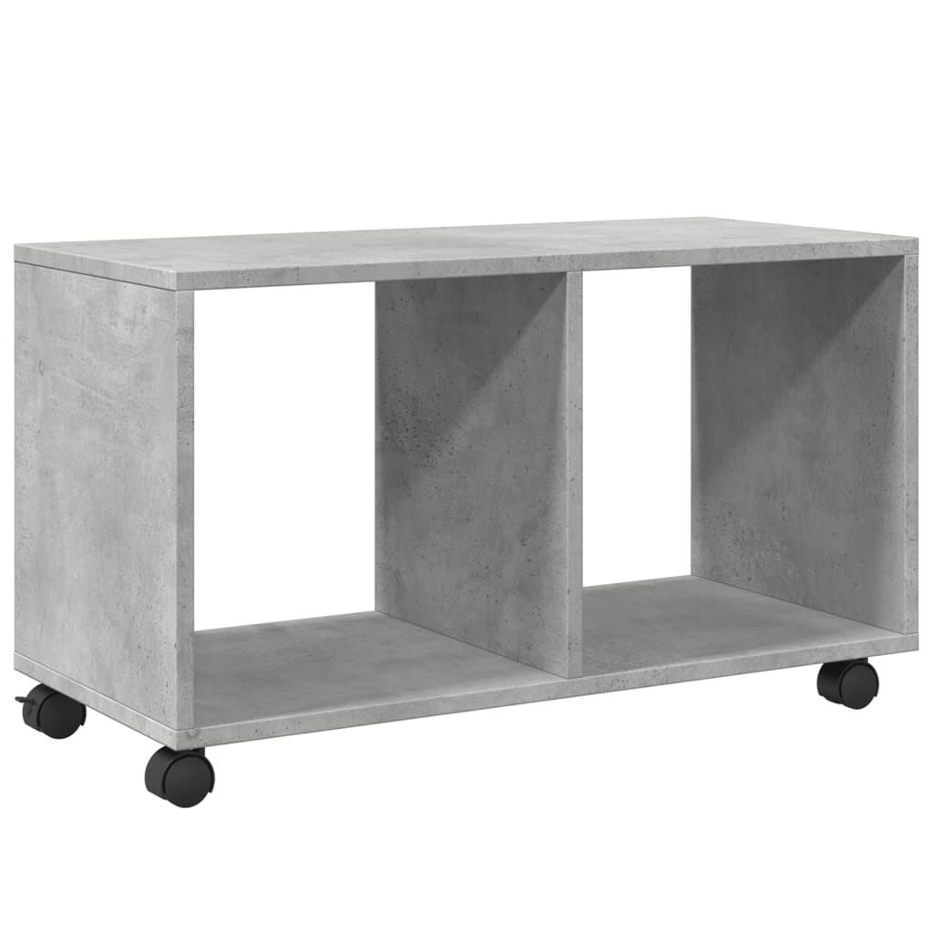 Cabinet with wheels, concrete grey, 72x33x42.5 cm, processed wood