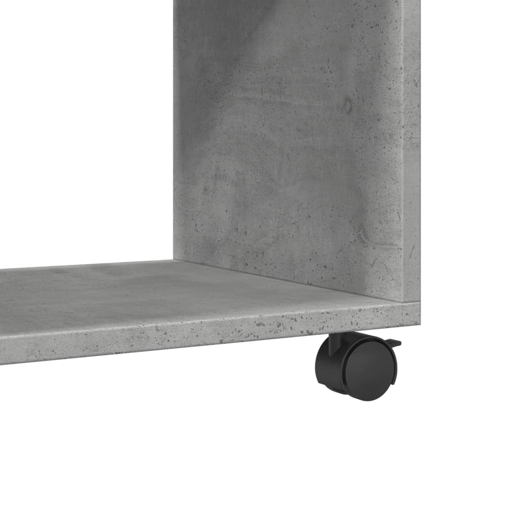 Cabinet with wheels, concrete grey, 72x33x42.5 cm, processed wood